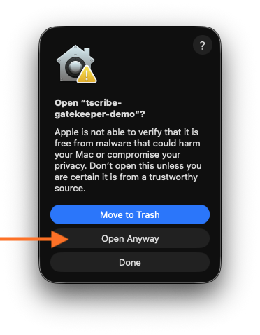 Confirm Open Anyway